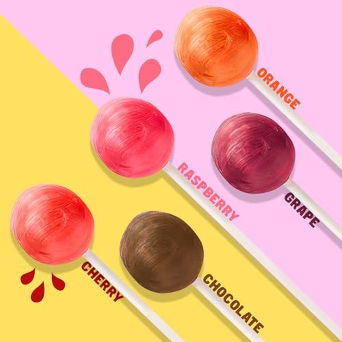 POPS Lollipops 1 lb – Bulk Bag, 5 Assorted Flavors, Gluten Free, Chewy Center & Hard Candy Coating, Individually Wrapped Suckers (24 Pieces)