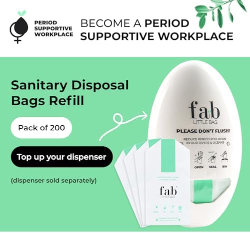 Fab Little Bag Sanitary Waste Bags - Pack of 200 Dispenser Bags (Dispenser Sold Separately) - Prevents Odours, No Mess, Eco Friendly