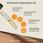 Organic Calendula Oil For Sensitive Skin - USDA Certified 100% Plant Based, Lightweight & Unscented Gentle Soothing Oil For Sensitive Skin - For Face, Skin & All Over - 2.02 Fl Oz Glass & Dropper