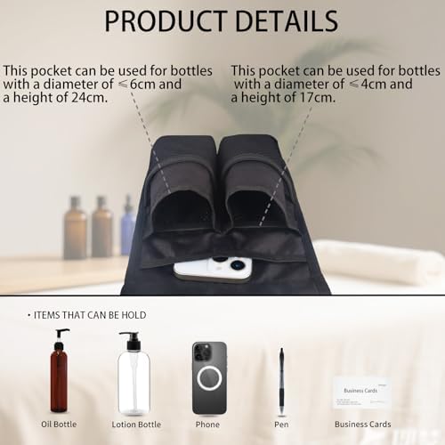 Massage Bottle Holster Single Kit - Incl. 2 Bottle,Machine Washable Massage Lotion Holster with Air Mesh ，Adjustable Strap for Massage Oil & Massage Lotion (2X 10oz)