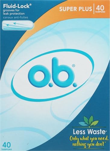 o.b. Tampons Super Plus | Non-Applicator | Unscented | 40 Count | Pack of 2