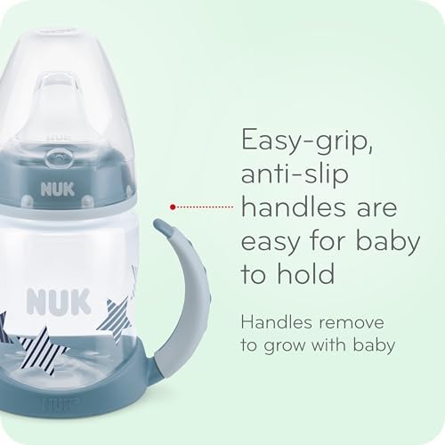 NUK Fun Grips Hard Spout Sippy Cup 10 oz. | Easy to Hold BPA Free Spill Proof Toddler Cup 4pk