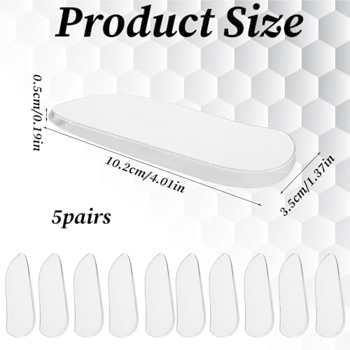 5 Pairs Silicone Heel Wedge Insoles Adhesive Medial Lateral Foot Shoe Inserts Comfort Shoe Insoles Gel Arch Support Insole for Men and Women Most Legs Sports Shoes Sneakers Boots