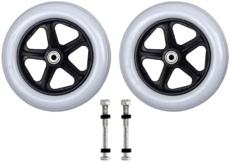 2Pcs 6/7/8in Heavy Duty Wheelchair Front Caster Flexible Solid Tire Wheel(for Grey,6 inches)