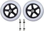 2Pcs 6/7/8in Heavy Duty Wheelchair Front Caster Flexible Solid Tire Wheel(for Grey,6 inches)