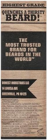 Honest Amish - Premium Beard Oil - 2 Ounce