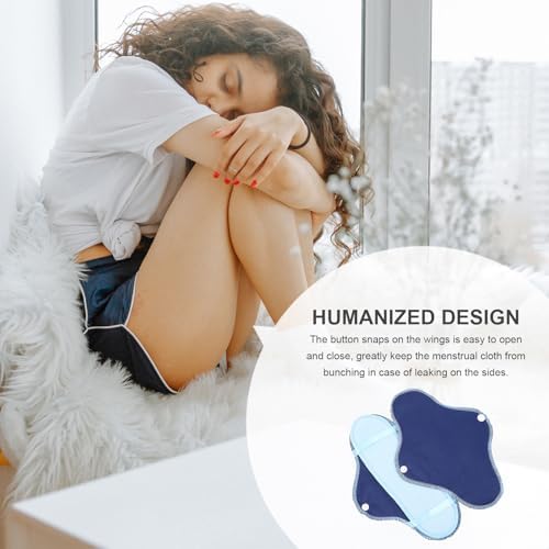 Housoutil Washable Polar Fleece Sanitary Napkins 8pcs Set Reusable Menstrual Pads Leakproof for Day and Night Use Postpartum Care Pads for Women