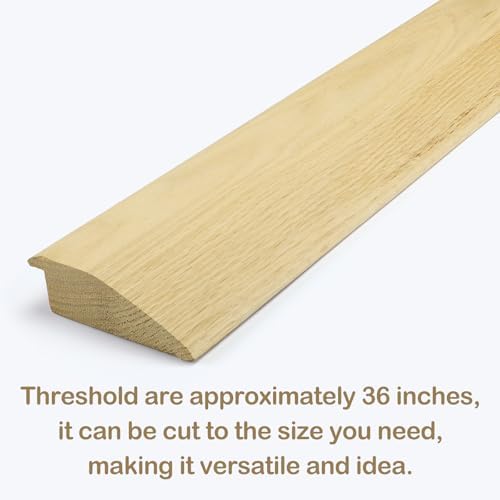 Kigley Solid Red Oak Interior Threshold Wood Oak Threshold Transition Overlap Threshold Doorways Reducer Threshold(36 x 4.13 x 1.25 Inches)