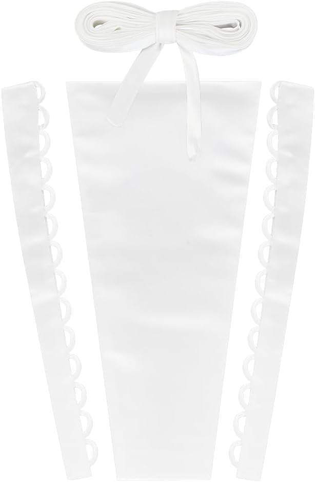 AHANDMAKER Wedding Gown Corset Kit Zipper Replacement, 18.9x9.5 Adjustable Fit Satin Corset Back Kit Lace Up with Lace up Dress Cord Back for Formal Prom Dress, Zipper Extender for Dress(White)