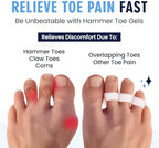 Dr. Frederick's Original Hammer Toe Corrector Gels - 2 Pairs - All-Day Relief for Crooked & Overlapping Toes - Soft Cushioning - Symptomatic Support for Toe Alignment - White - 3 Loop Design
