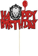 1Pcs Halloween Horror Birthday Cake Topper Red Glitter Killer Birthday Cake Decoration Horror Movie Birthday Cake Topper for Halloween Birthday Party Cake Supplies