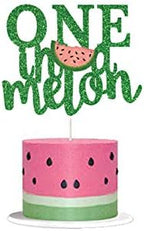 Watermelon Cake Toppers Kits One in a Melon Cupcake Topper Baby Shower 1st Birthday Party Supplies Paper Cake Decorations