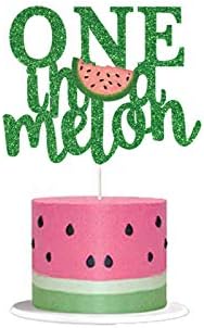 Watermelon Cake Toppers Kits One in a Melon Cupcake Topper Baby Shower 1st Birthday Party Supplies Paper Cake Decorations