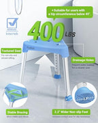 Space-Saving Triangular Shower Chair for Elderly and Disabled, FSA/HSA Eligible 400 lbs Adjustable Shower Stool Seat with Stable-Bracing, Non-Slip Bathtub Chair, Tool-Free Assembly