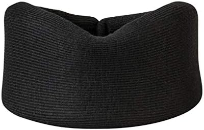 Core Products Soft Foam Cervical Collar Neck Support Brace, Helps Stabilize Vertebrae & Relieve Spinal Pressure for Men & Women - Black, Medium Fits (2.2-2.7 inch) Height