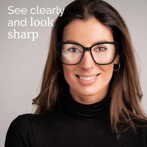 CCVOO Trendy Reading Glasses for Women, Oversized Blue Light Readers, Cheaters Eyeglasses, Stylish Square Cat Eye Glasses