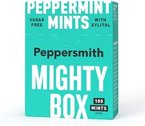 3 x Peppersmith English Xylitol Mints Mighty Box 2.12 oz