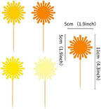 Ercadio 24 Pack Gold Sun Cupcake Toppers Sunny Sunshine Cupcake Picks for Sunshine Theme Baby Shower Sunny Kids Birthday Party Sunbathing Party Cake Decoration Supplies