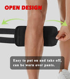 1pc Calf Brace with Shin Splint for Men Women, Lower Leg Compression Wrap Increases Circulation, Reduces Muscle Swelling, Calf Support for Pain Relief, Hiking, Training (Black)