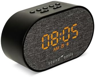 Sound Oasis® Bluetooth Tinnitus Sound Therapy System® Alarm Clock - Sleep Better, Manage and Mask Tinnitus, 30 Built-in Sounds for Tinnitus Relief, Sleep-Friendly Lighting, Travel Friendly (BST-150T)