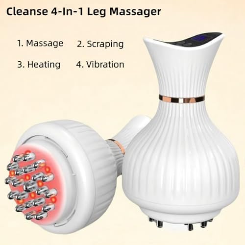 Intelligent 4-in-1 Leg Massager, Portable Rechargeable with Heated Vibration, 19 Levels Speed Adjustable, Compression Massage for Legs, Feet, Knees, Neck & Back