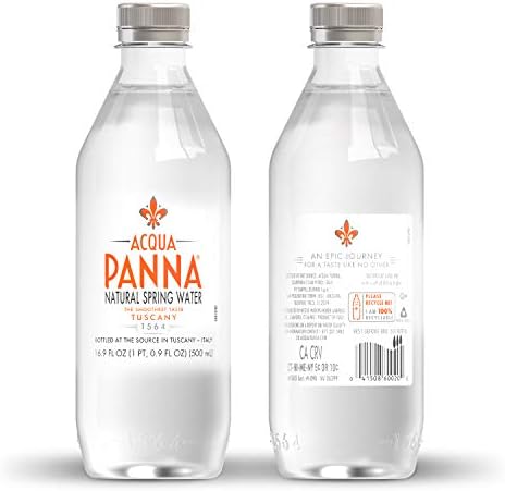 Acqua Panna Natural Spring Water, 16.9 Fl. Oz. Plastic bottles, Pack of 6