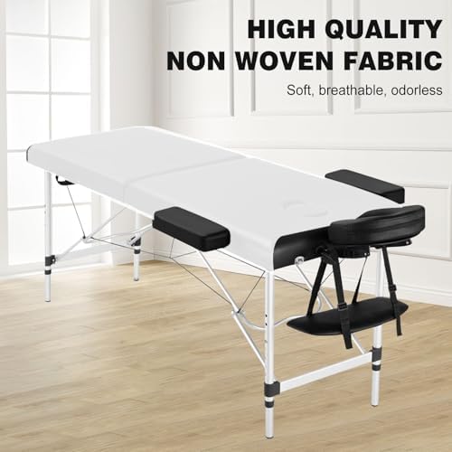 31" X 70" Massage Table Sheets Waterproof and Oil Proof Disposable Bed Sheets Non Woven Fabric SPA Bed Cover for Massage Beauty Tattoos (50pc White)