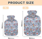 Koala Holly Leaf Hot Cold Water Bottle with Fleece Cover PVC Hot Water Bag 1 Liter