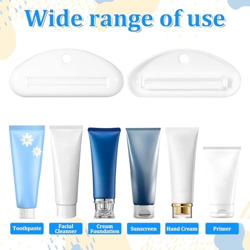 5PCS Toothpaste Squeezer, Plastic Toothpaste Tube Clip Dispenser for Bathroom Cream Cosmetics Paint(White)