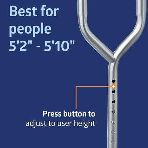 Medline Heavy Duty Adult Bariatric Crutches, 650 lbs Capacity