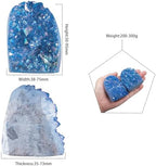 mookaitedecor Angel Aura Quartz Geode Crystal Cluster Specimen, Titanium Coated Rock Crystal Stone Mineral for Home Decor & Collector's Gift 0.44-0.66 LB, Blue