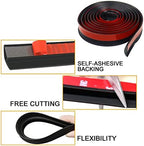 Floor Rubber Transition Strip Self Adhesive Carpet to Tile Transition Strip Edging Trim Strip for Threshold Transitions with a Height Less Than 5 mm/0.2in (Black, 6.56FT)