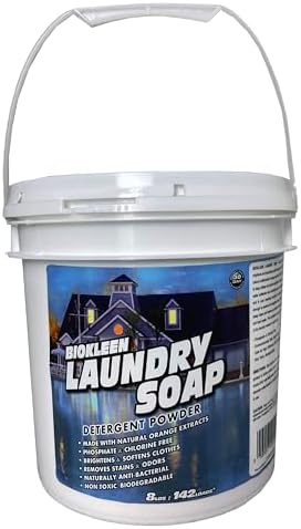 Bio-Kleen Products Laundry Soap, Powdered Detergent, 8lb, 142 Loads, Citrus Extract, Biodegradable