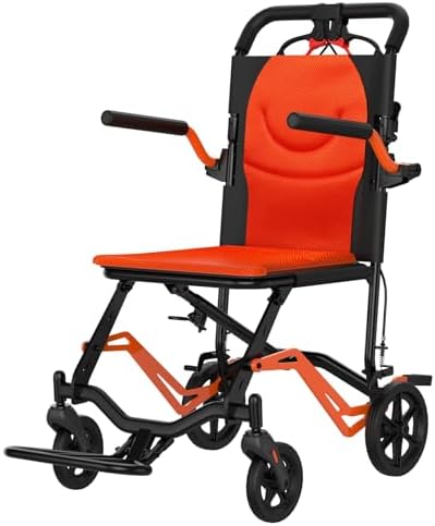 Wheelchairs for Adults, Lightweight Transport Chair,Foldable and PortableTravel Wheelchair with Removable Flip Armrests and Swing Footrests,Portable Travel Chair with Hand Brakes