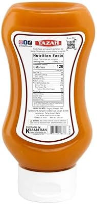 TAZAH Sweet Raw Mango Chutney, 12.7 oz (360g) Squeeze Bottle – Sweet, Tangy & Spiced Indian Mango Chutney – Vegan – No Artificial Preservatives – Product of India