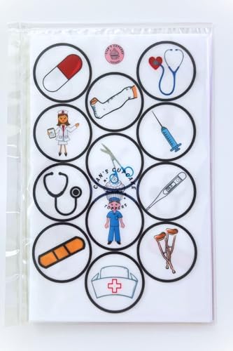 Edible Hospital Cupcake Toppers, Nurse Cake Decorations, Doctor Graduation Decoration, Doctors & Nurses Party, Congratulations Cake-Topper 24 x 1.5 Inch / 4cm Discs wafer card (PRECUT)