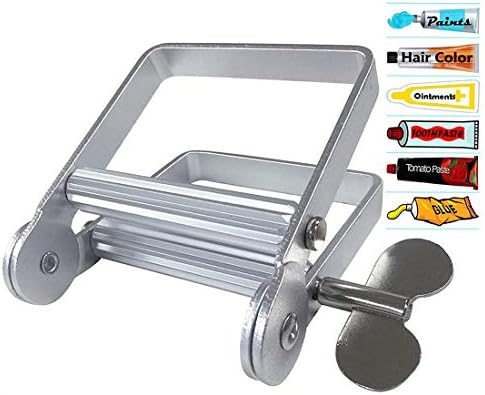 Metal Toothpaste Squeezer Roller, Oil Paint Extruder, Metal Toothpaste Tube Squeezer, Oil Paint Hair Color Dye Cosmetics Tube Wringer for Artist, Hair Salon, Painter and More