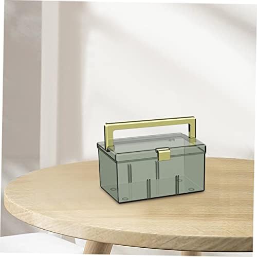 COLLBATH Portable Transparent Household Medicine Storage Box with Handle Versatile Organizer for Medications First Aid and Items Durable Pet Material with Compartmented Design
