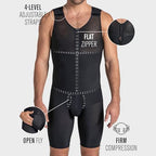 LEO Tummy Control Body Shaper for Men with Back Support - Post-Surgical Bodysuit Mens Girdle Shapewear
