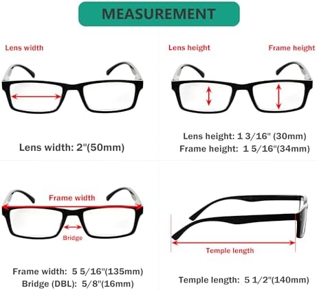 Eyekepper Spring Hinge 5-pack Retro Style Reading Glasses Black