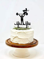 Weightlifting Mr & Mrs Cake Topper - Funny Wedding Gift for Fitness Couple
