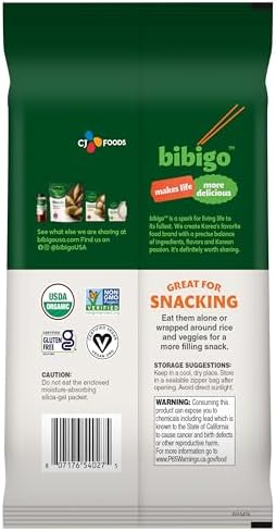 Bibigo Wasabi Flavor Seaweed Snack, Non GMO, Gluten Free, 0.35 Ounces (Pack Of 12)