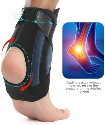 1Pc Ankle Brace Advanced Metal Support for Men & Women Sprained Ankles with Metal Springs Ankle Support(Black Blue)