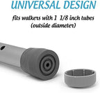 Bundle: Top Glides Steel-Reinforced 1 1/8" Rubber Tips and Glide Covers (Gray/Gray)