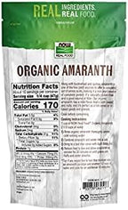 NOW Foods, Organic Amaranth Whole Grain, Source of Protein and Fiber, Gluten-Free, Certified Non-GMO, 16-Ounce (Packaging May Vary)