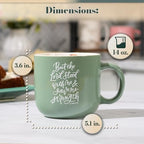 Christian Art Gifts Large Novelty Inspirational Ceramic Coffee & Tea Mug for Men & Women: Lord Stood with Me Encouraging Scripture, Microwave & Dishwasher Safe, Green, 15 oz.
