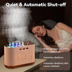 5 Nozzle Cool Mist Humidifier, Music-Sensing Humidifier Diffuser with 20 Color LED Light, 700ML Essential Oil Diffuse, Auto Shut-Off, Aroma Diffusers Humidifiers for Bedroom Home Office (White)