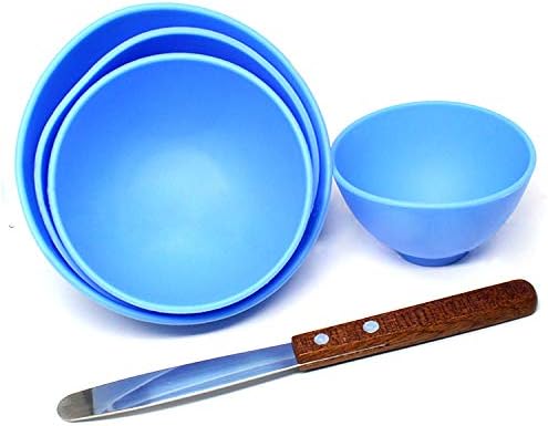 BONEW 4PCS Dental Plastic Mixing Alginate Modelling Carver Rubber Plaster Bowl +2 Mixing Spatulas