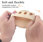 Honeycomb Fabric Forefoot Pads Breathable Soft Ball of Foot Cushion Pads, Invisible Women's Half Liner Socks Mat for Flats High Heels (5Pairs(Beige))