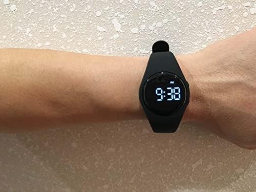 Vibrating Alarm Watch, Water Resistant Potty Training Wristband Rechargeable Medical Reminder Watch with Timer and 15 Daily Alarms (Black)